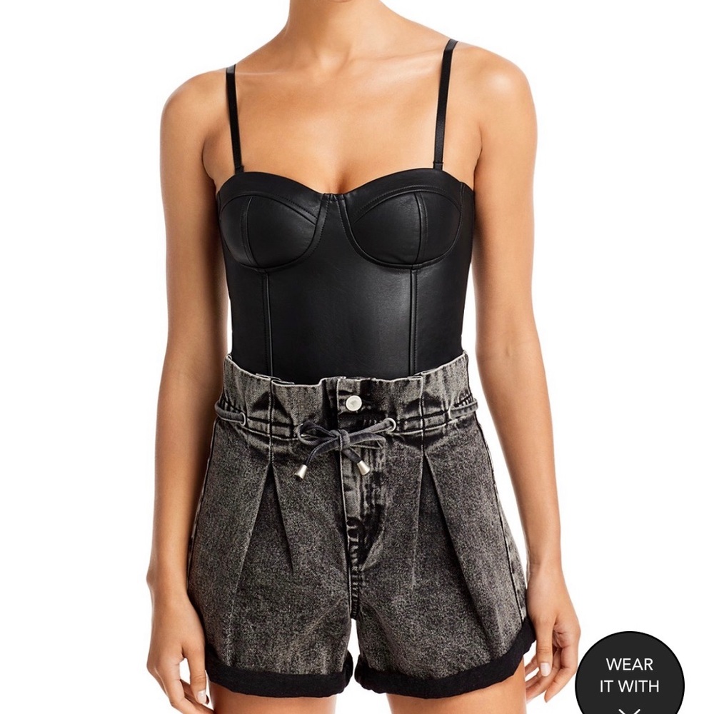 NWOT Faux leather bodysuit